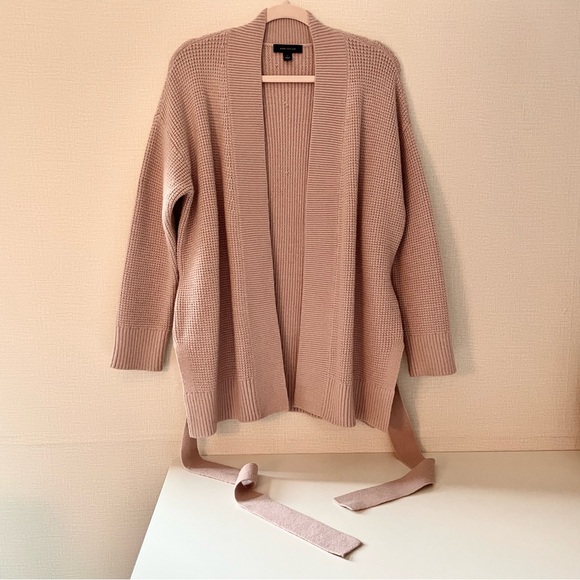 Ann Taylor Waffle Knit Open Cardigan with Tie Sash, Labeled XS, Sm/Med F… - Picture 7 of 9